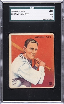 1933 Goudey #207 Melvin Ott - SGC 40 VG 3